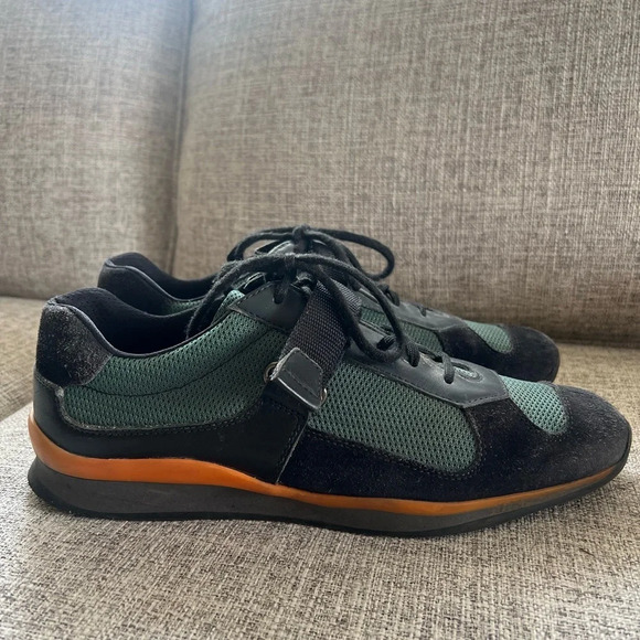 PRADA SPORT MENS Shoes Green Suede US 10 Fits 11 - Picture 1 of 16